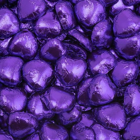 Purple Foiled Hearts x 50