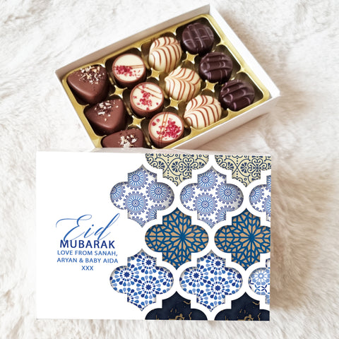 Personalised Eid Choccybox - Blue Personalised Eid Choccybox - Blue