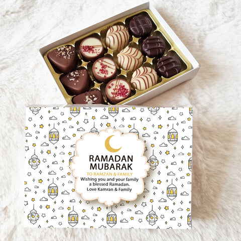 Personalised Ramadan Choccybox - White Lantern