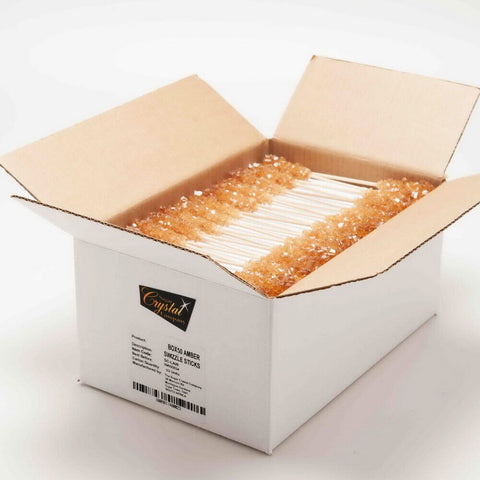 Amber Sugar Crystal Swizzle Sticks Box of 100