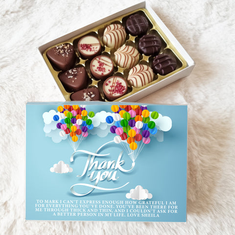 Personalised Thank You Choccybox - Balloons