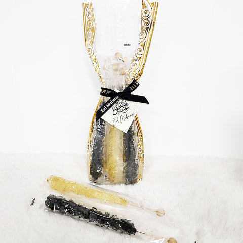 Sugar Crystal Sticks Gift Bag - Black and Yellow