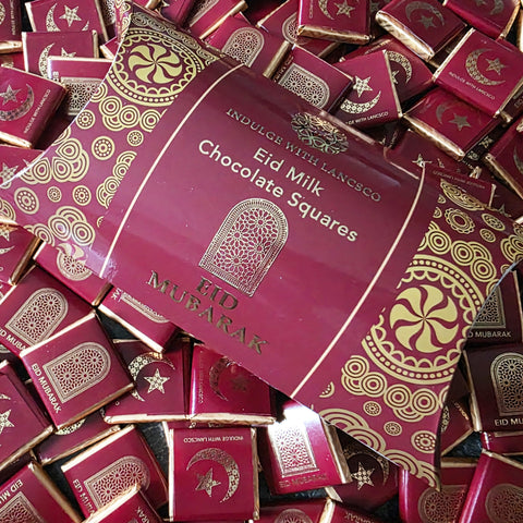 Eid Gift Box - Burgundy Design x 50 Chocolate Squares