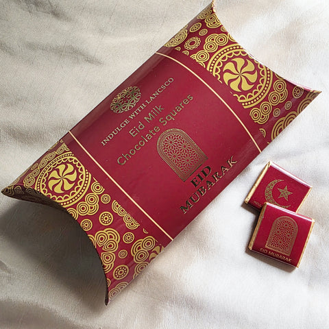 Eid Gift Box - Burgundy Design x 50 Chocolate Squares