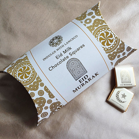 Eid Gift Box - Cream Design x 50 Chocolate Squares