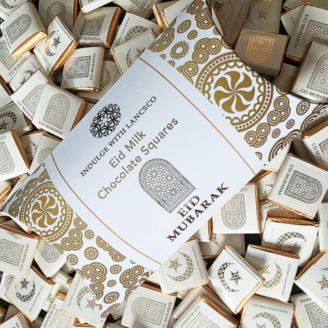 Eid Gift Box - Cream Design x 50 Chocolate Squares