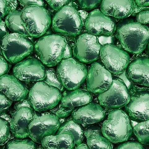 Green Foiled Hearts x 50