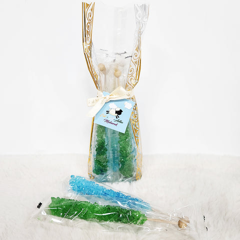 Sugar Crystal Sticks Gift Bag - Blue & Green