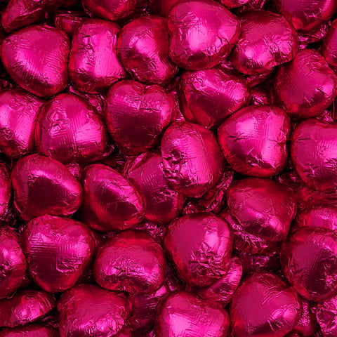 Hot Pink Foiled Hearts x 50