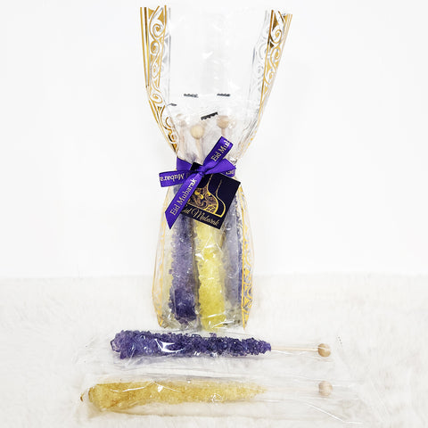 Sugar Crystal Sticks Gift Bag - Purple & Yellow