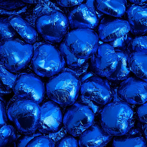 Royal Blue Foiled Hearts x 50