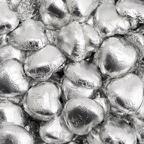 Silver Foiled Hearts x 50
