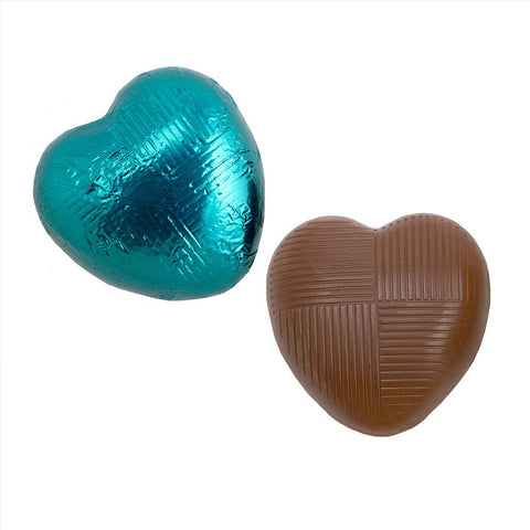 Teal Foiled Hearts x 50