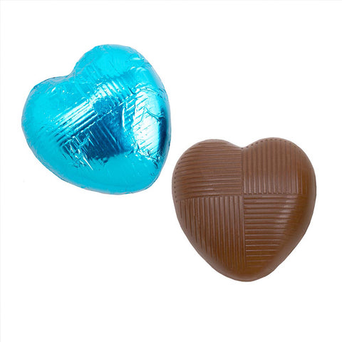 Turquoise Foiled Hearts x 50