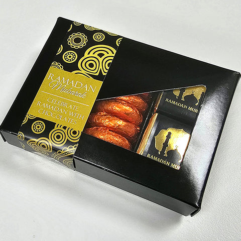 Ramadan Gift Box - 24 x Milk Chocolate Squares & 8 x Dark Chocolate Orange Cremes - Personalisation Available