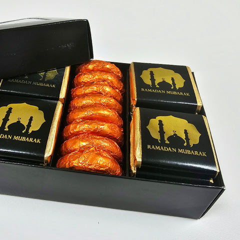 Ramadan Gift Box - 24 x Milk Chocolate Squares & 8 x Dark Chocolate Orange Cremes - Personalisation Available