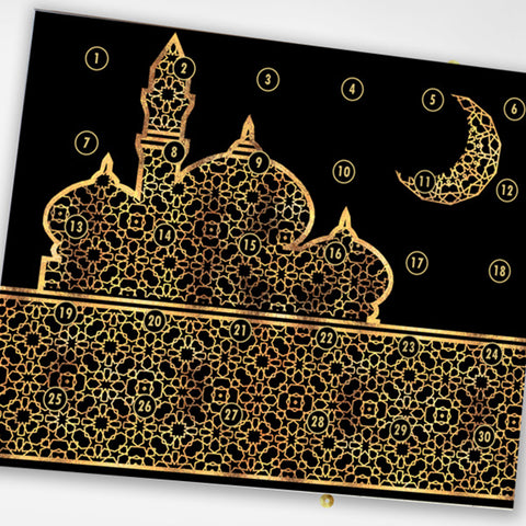 Ramadan Calendar - Black with Gold Foil