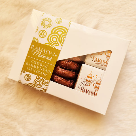 Ramadan Gift Box - 24 x Milk Chocolate Squares & 8 x Dark Chocolate Coffee Cremes - Personalisation Available
