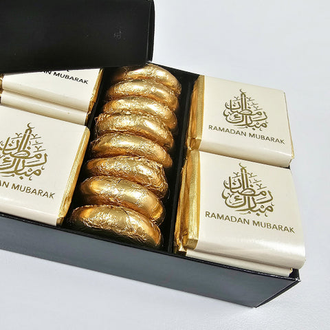 Ramadan Gift Box - 24 x Milk Chocolate Squares & 8 x Dark Chocolate Salted Caramel Cremes - Personalisation available