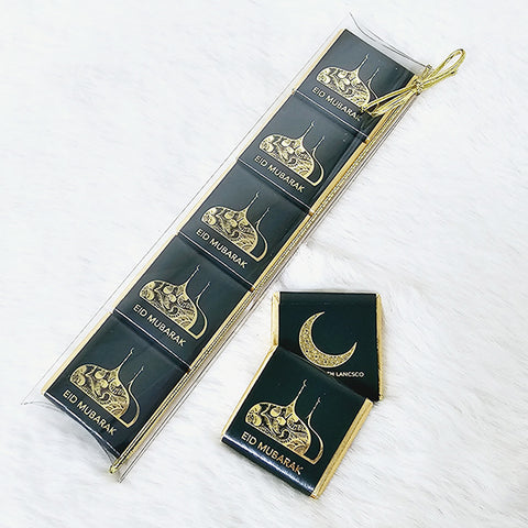 Eid Mubarak 5 Packs - Dark Green / Gold - Mint Chocolate