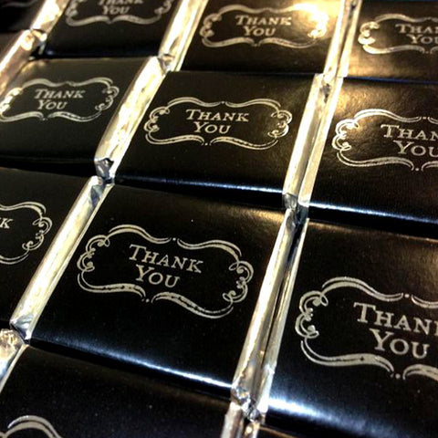 Thank You Mint Chocolate Squares - Black & Gold x 50
