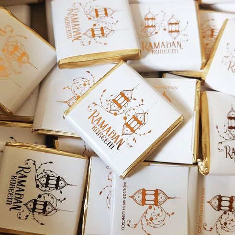 Ramadan Mubarak White Box - 50 Chocolates